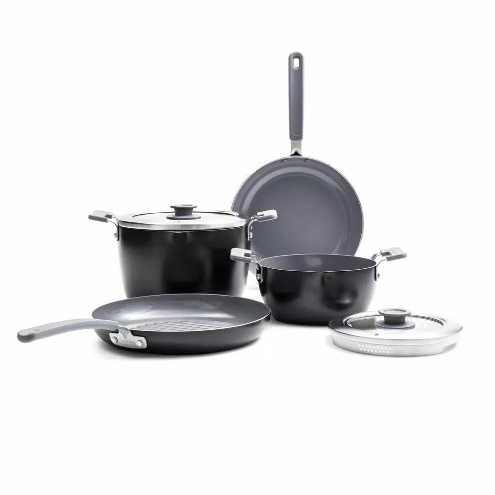 GreenPan Levels Essential 6-Piece Aluminum Ceramic Nonstick Cookware Set, Gray