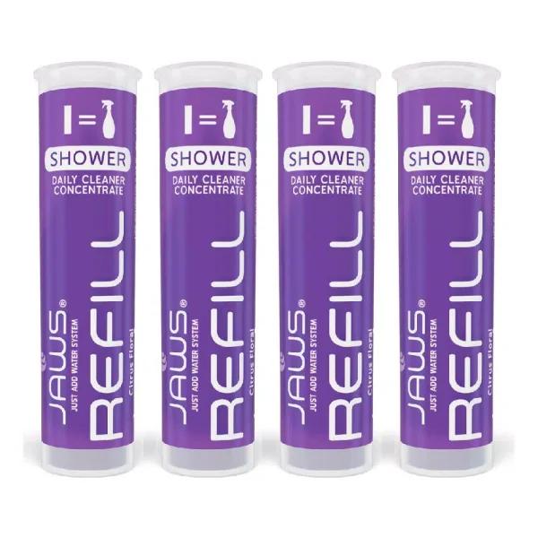 JAWS Daily Shower Cleaner Concentrated Refill Pods, Non-Toxic Bathroom Cleaner, 4-Pack