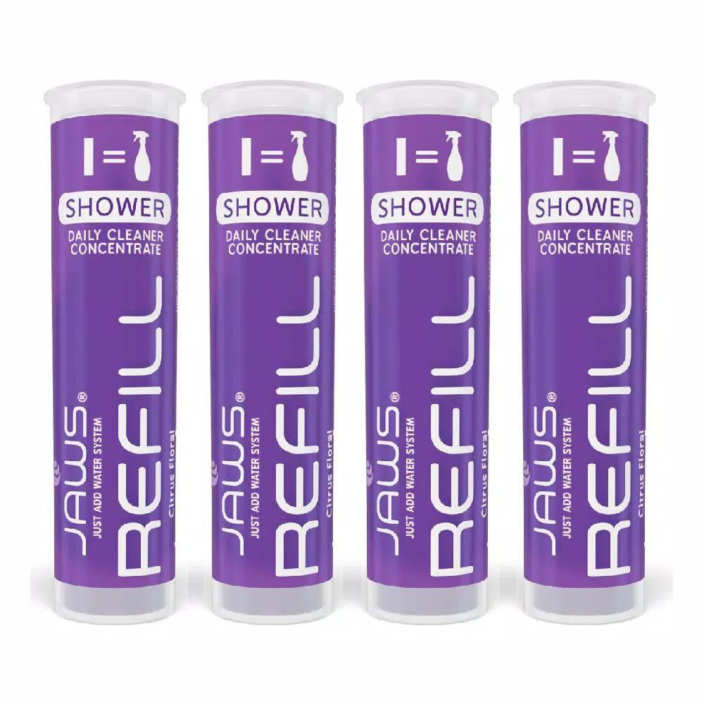 JAWS Daily Shower Cleaner Concentrated Refill Pods, Non-Toxic Bathroom Cleaner, 4-Pack