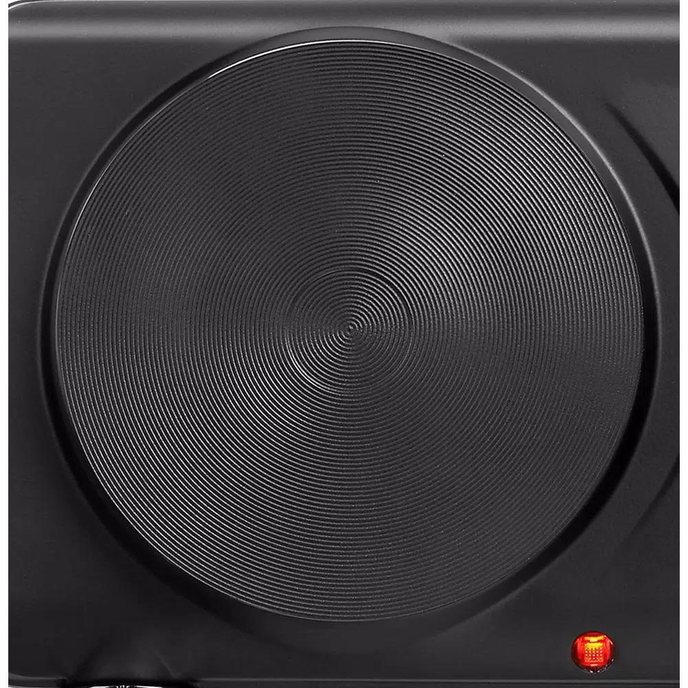 Continental Electric Portable 2-Burner Black Hot Plate with Cast Iron Plates and Adjustable Temperature Controls