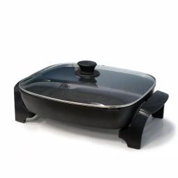 Elite Platinum 8 Qt. Jumbo Electric Skillet, 16 in. x 13 in. Non-Stick Stone Finish thumbnail 1