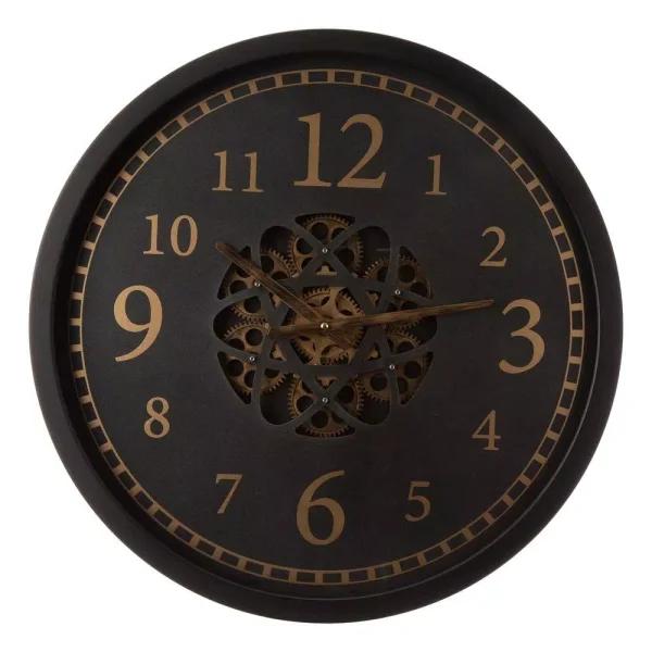 Glitzhome 22.83 in. Oversized Metal Wall Clock with Moving Gears and Roman Numerals
