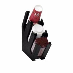 Unbranded Black 3-Section Countertop Cup and Lid Organizer for 6 oz. to 44 oz. Cups thumbnail 3