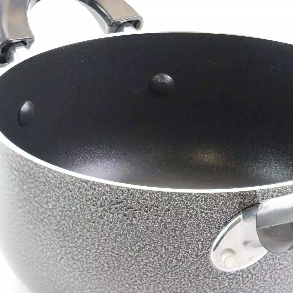 Better Chef 4 Qt. Round Aluminum Nonstick Dutch Oven with Glass Lid, Gray