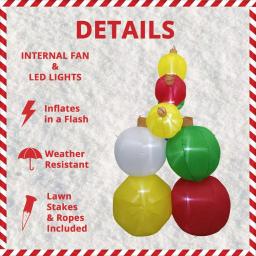 Fraser Hill Farm 8 ft. Pre-Lit Ornament Balls Christmas Inflatable thumbnail 7