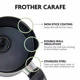 Oventes FR3608 Deluxe Electric Milk Frother and Steamer, 8 oz Silver Automatic Foam Maker thumbnail 3