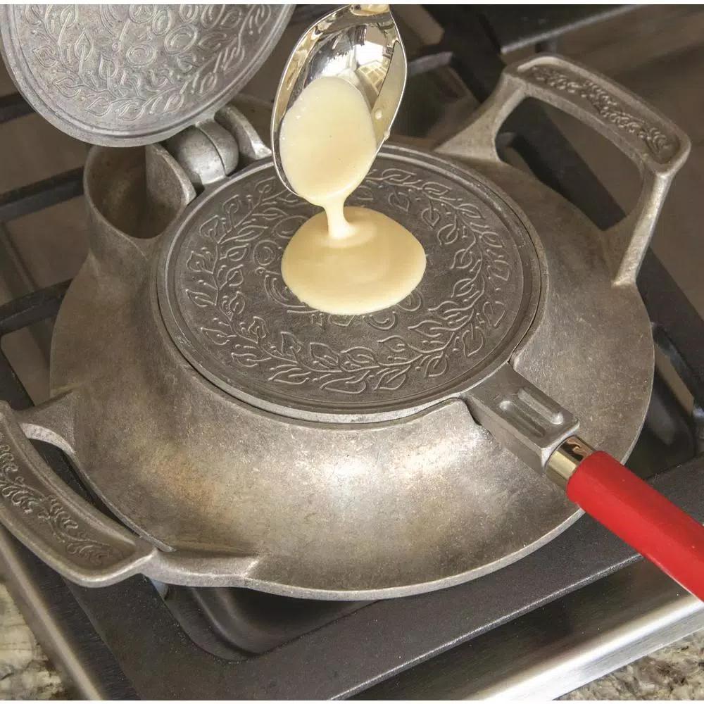 Nordic Ware Norwegian Krumkake and Pizzelle Iron - Dual Pattern Cookie Maker