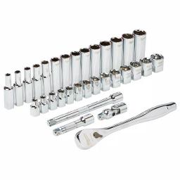 Milwaukee 3/8 in. Drive SAE/Metric Ratchet and Socket Mechanics Tool Set, 60-Piece thumbnail 9