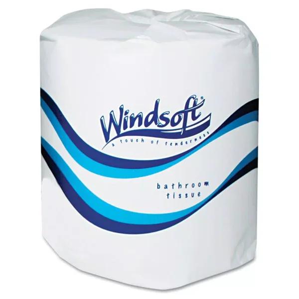 Windsoft Premium 2-Ply White Bath Tissue, 400 Sheets per Roll, 24 Rolls per Carton