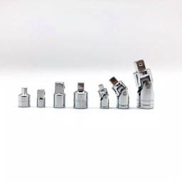 Industro 7-Piece Universal Joint and Socket Adaptor Set, 1/4 in., 3/8 in., 1/2 in. Drive, Chrome Vanadium Steel thumbnail 2