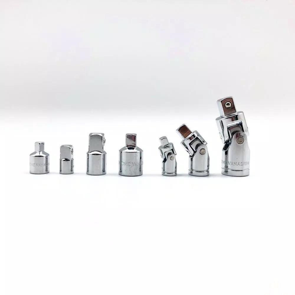 Industro 7-Piece Universal Joint and Socket Adaptor Set, 1/4 in., 3/8 in., 1/2 in. Drive, Chrome Vanadium Steel