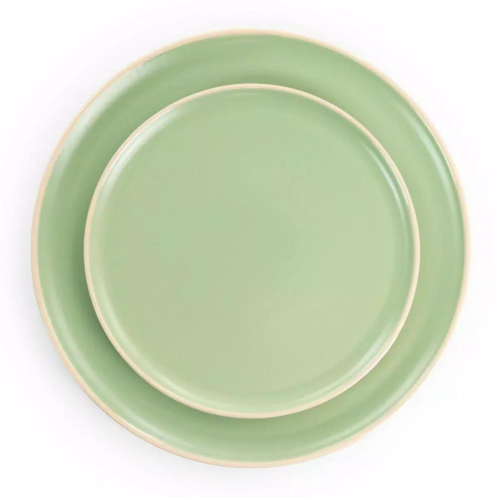 GIBSON elite Gibson Serenade 16-Piece Green Round Stoneware Dinnerware Set