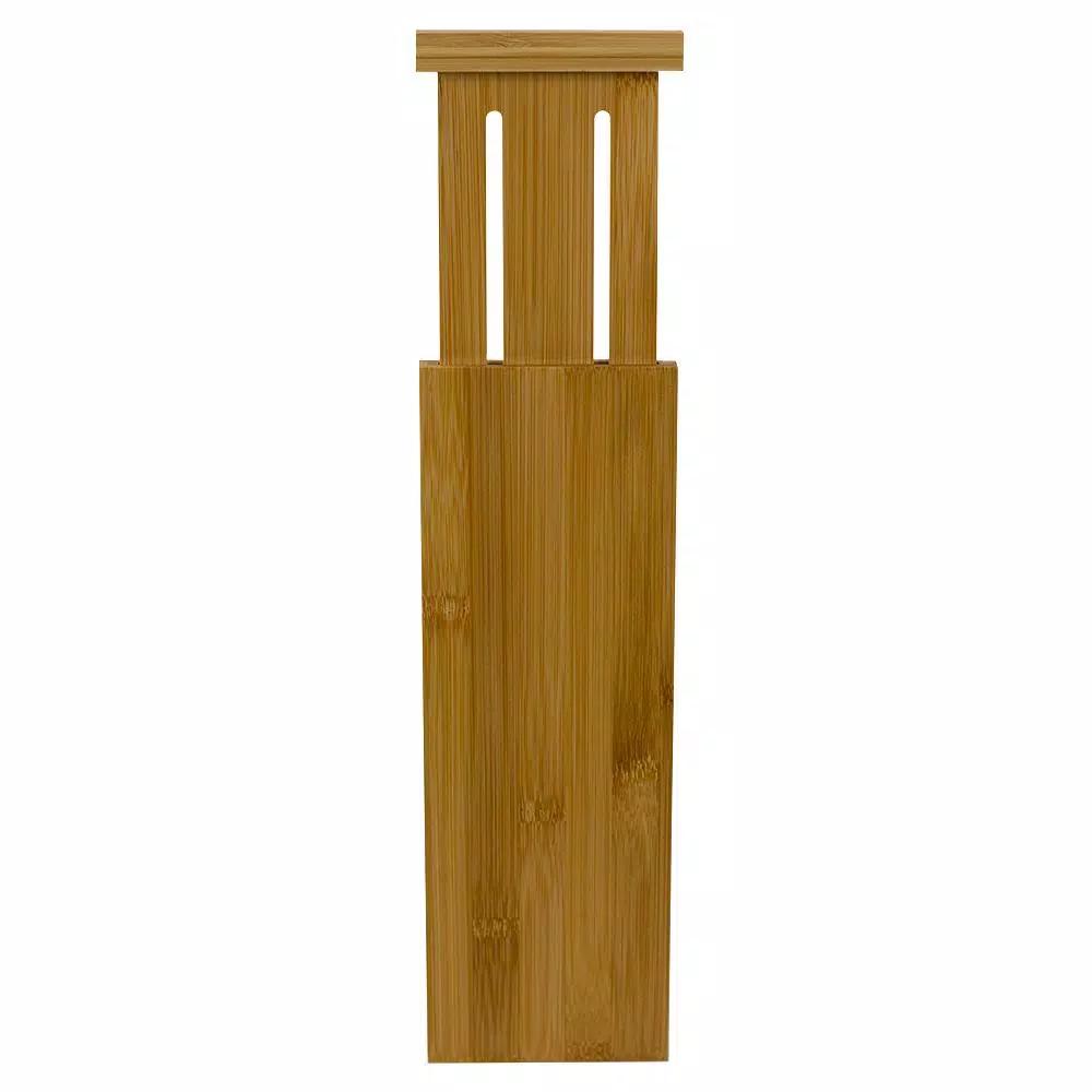 Unbranded Natural Bamboo Drawer Organizer Divider - 12.5 in. x 4 in. Tension Spring Partition