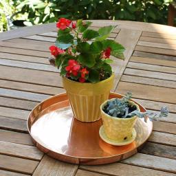 Achla Designs 12.5 in. Round Copper Plated Stainless Steel Decorative Serving Tray thumbnail 6