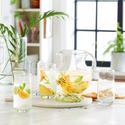 Libbey Acapulco 5-Piece Hand-Blown Glass Pitcher and Drinking Glass Entertaining Set thumbnail 2