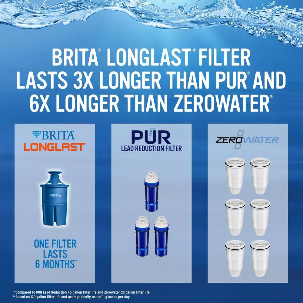 Brita Monterey 10-Cup Water Filter Pitcher with Longlast Filter, Black