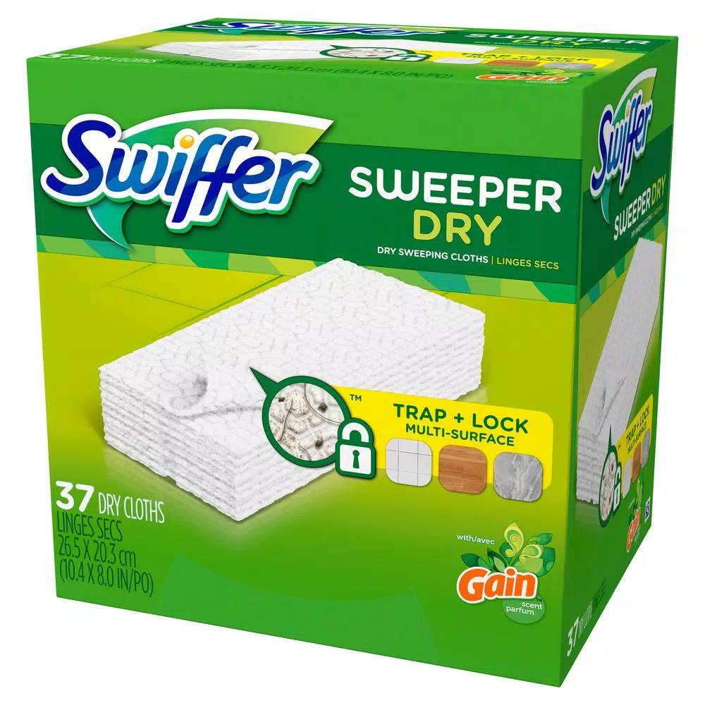 Swiffer Sweeper Dry Cloth Refills with Gain Original Scent, 37-Count, 4-Pack
