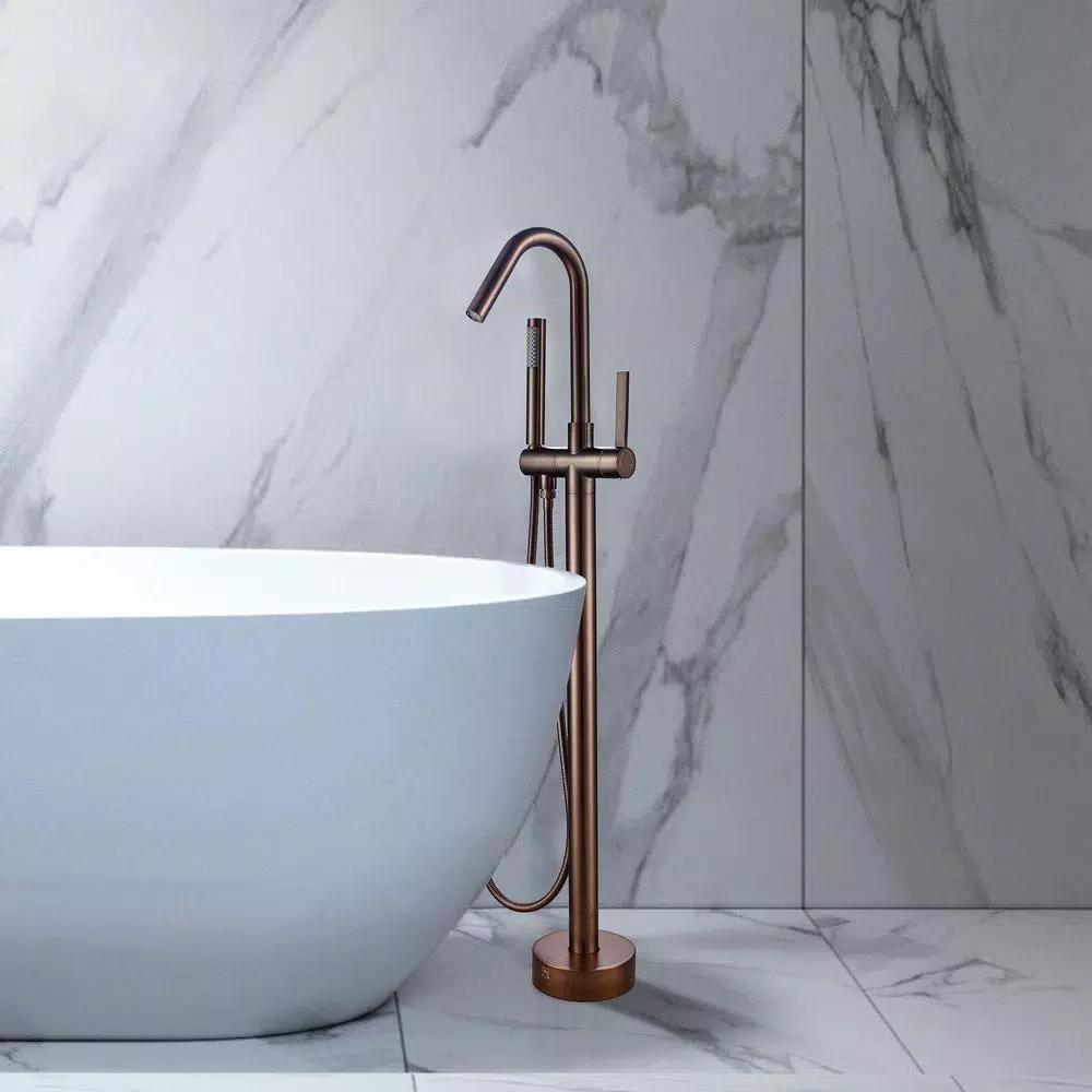 Vanity Art 40 in. Freestanding Single-Handle Claw Foot Tub Faucet with Hand Shower, Oil Rubbed Bronze