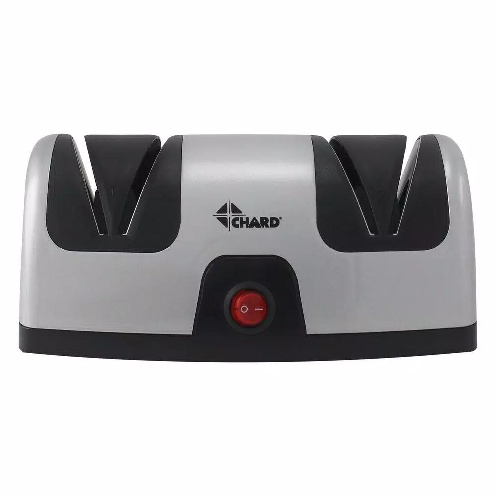 Chard 2-Step Electric Knife Sharpener, Silver/Black