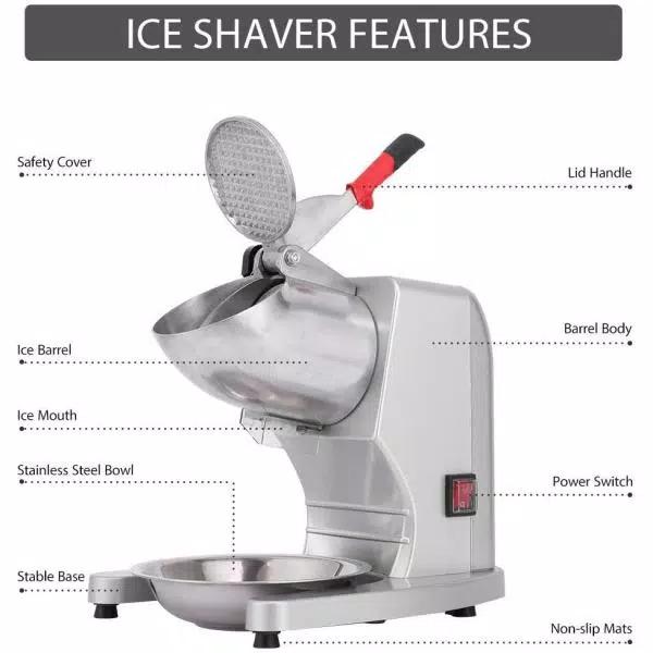 VIVOHOME 11 oz Electric Ice Crusher and Snow Cone Machine, Dual Blades, Silver Stainless Steel