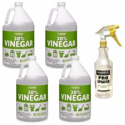 Harris 30% Cleaning Vinegar Concentrate 4-Pack (128 oz each) with 32 oz Professional Spray Bottle thumbnail 1