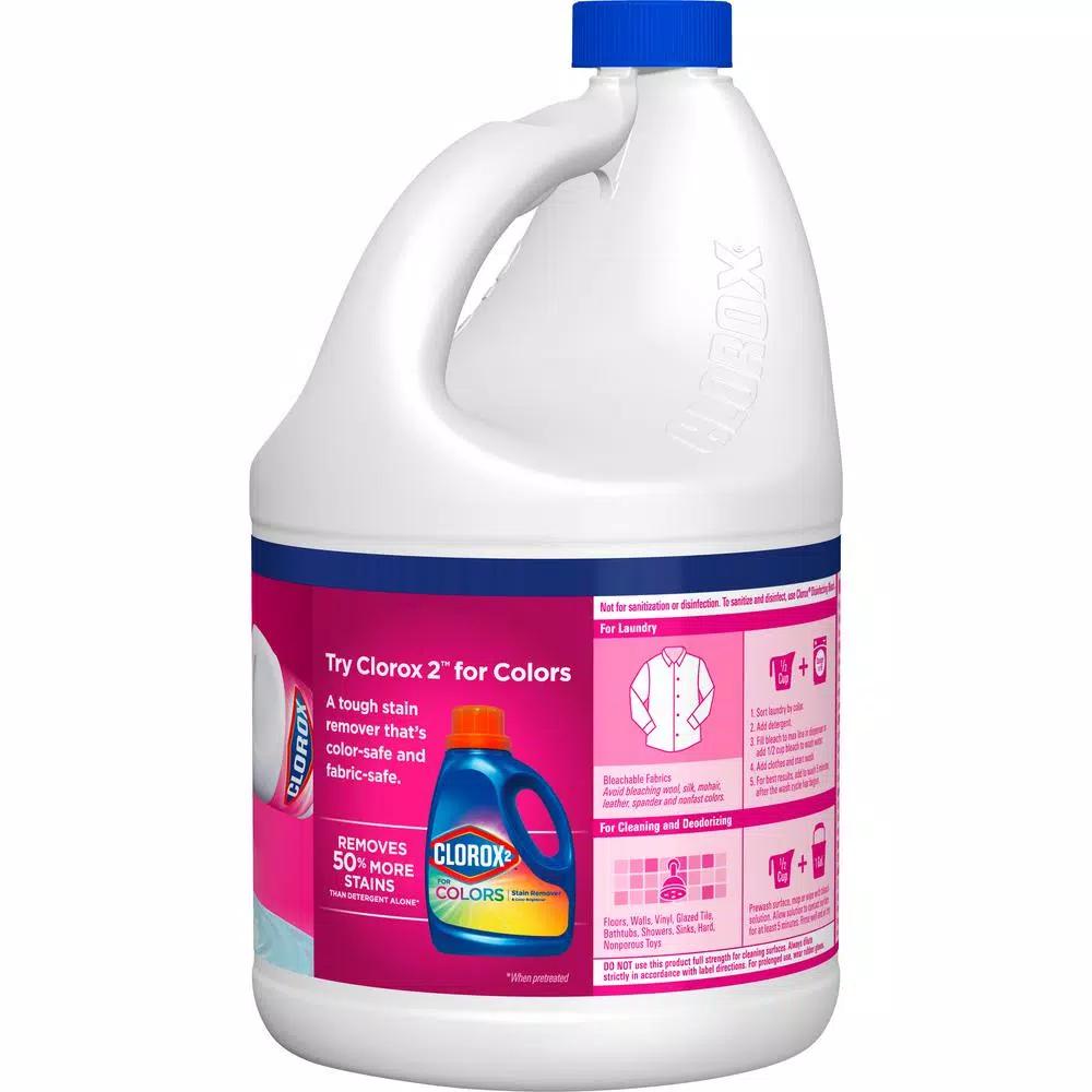 Clorox Splash-Less Bleach Liquid, Fresh Meadow Scent, 116 oz