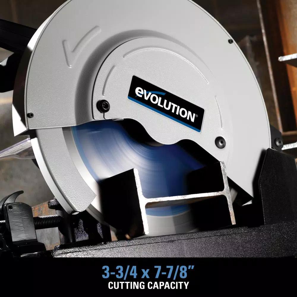 Evolution Power Tools Evolution EVOSAW380 14 in. Steel Cutting Chop Saw with 66 Tooth Carbide Tipped Blade