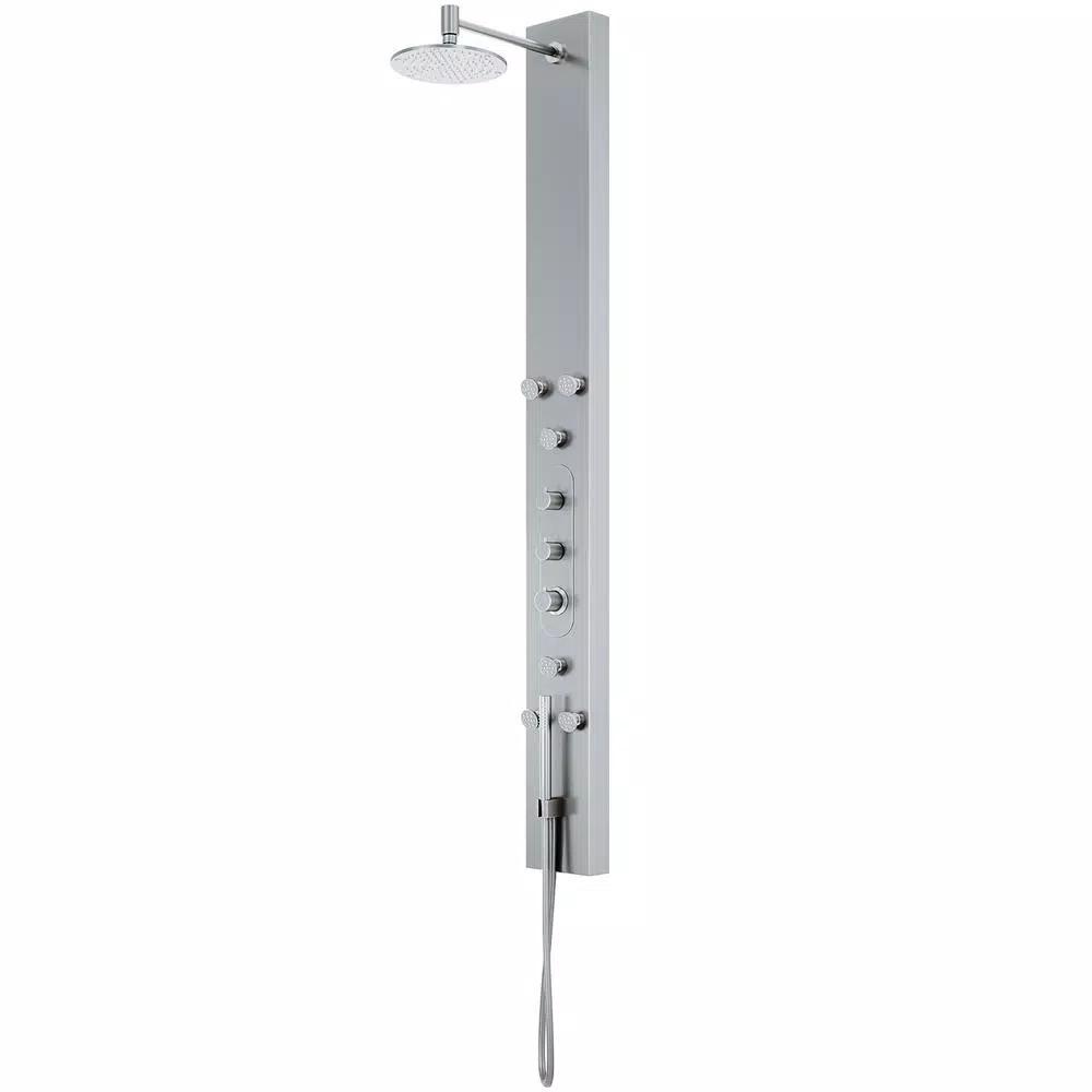 VIGO Dilana 66.875 in. Stainless Steel 6-Jet High Pressure Shower Panel System with Handheld Dual Shower