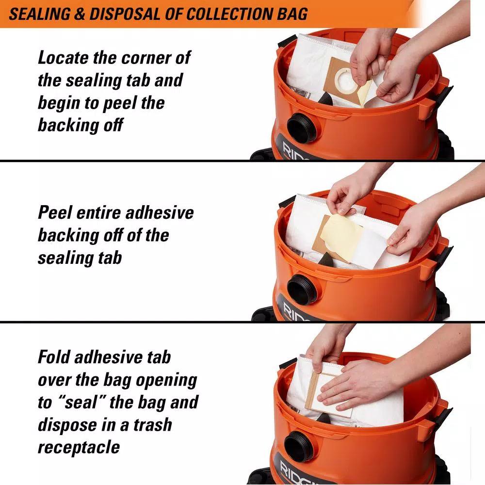 RIDGID Premium Size A Wet/Dry Dust and Debris Bags for 12-16 Gal. Shop Vacuums, 2-Pack