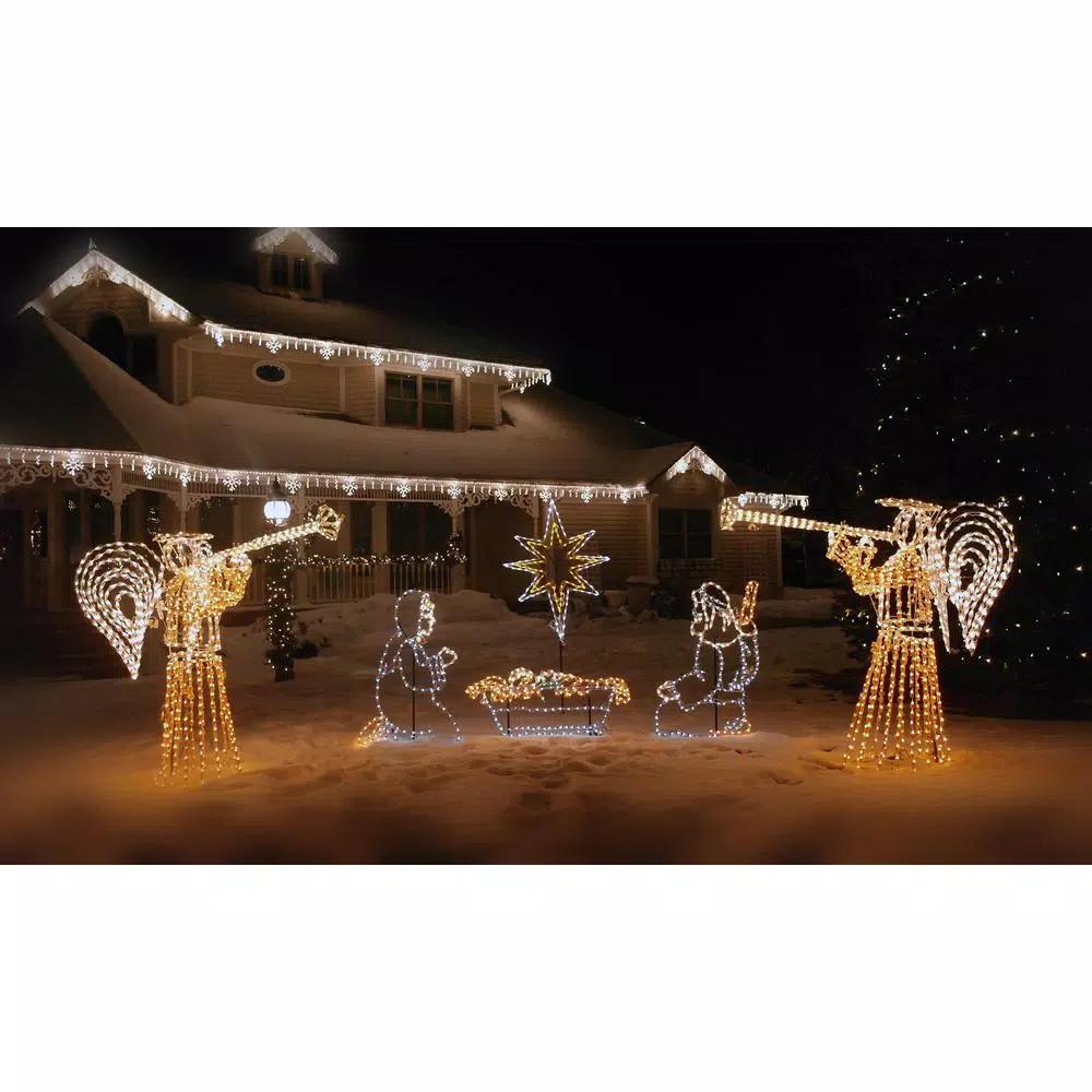 HOLIDYNAMICS HOLIDAY LIGHTING SOLUTIONS Holidynamics 23 in. LED Bethlehem Star Christmas Decor - Gold and White Lights