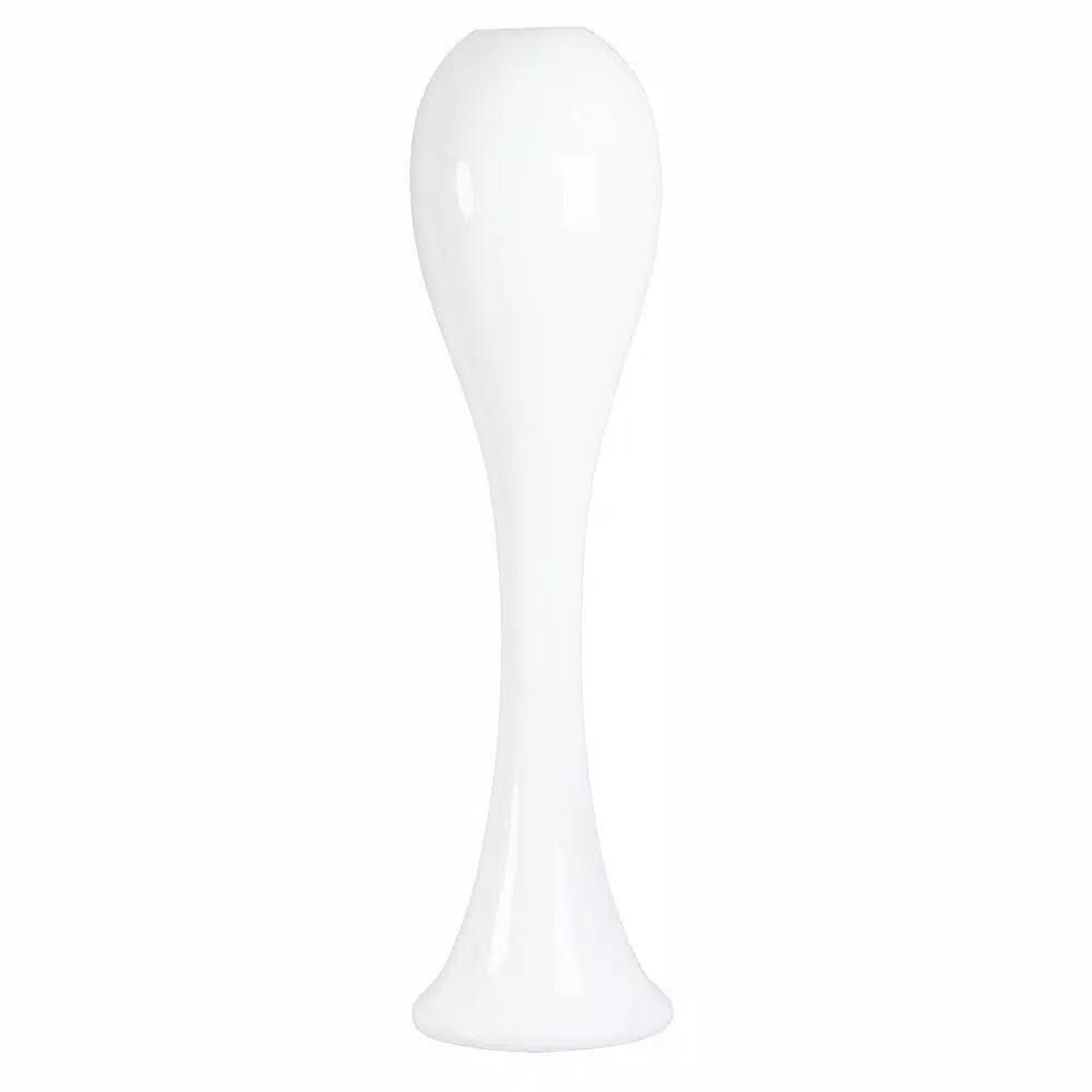 Uniquewise 39 in. White Modern Fiberglass Tall Floor Vase - Unique Oval Design
