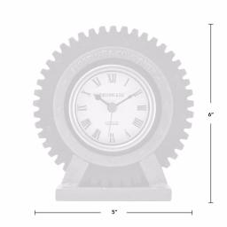 FirsTime & Co. Gear Tabletop Analog Clock - Satin Black & Aged Rust thumbnail 3