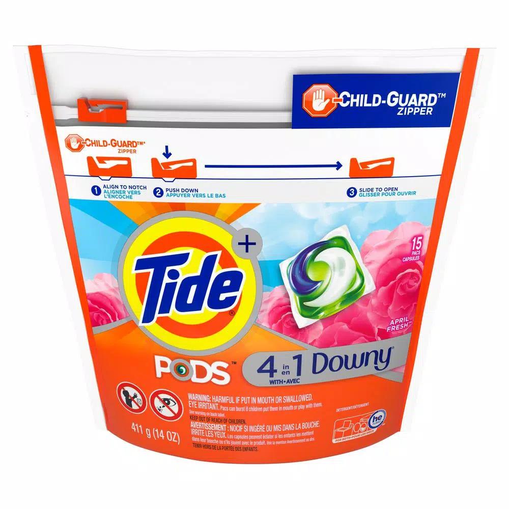 Tide PODS plus Downy Laundry Detergent Pods, April Fresh Scent, 90 Loads