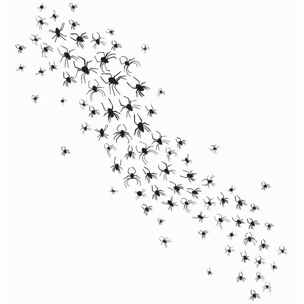 WallPops Little Spiders Halloween Wall Art Kit - 52pc Peel and Stick Spider Wall Decals, 24 in. x 17.5 in.