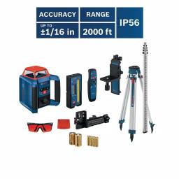 Bosch REVOLVE2000 Self-Leveling Horizontal/Vertical Rotary Laser Kit thumbnail 5