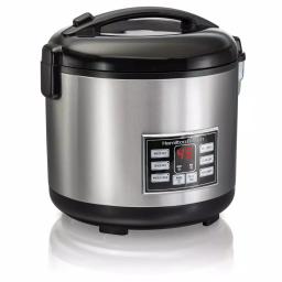 Hamilton Beach 20-Cup Stainless Steel Rice and Hot Cereal Cooker with Rice Rinser and Steam Basket thumbnail 1