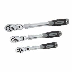 STEELMAN PRO 96753 3-Piece Extendable Flex-Head Ratchet Set, 1/4 in., 3/8 in., and 1/2 in. Drive thumbnail 1