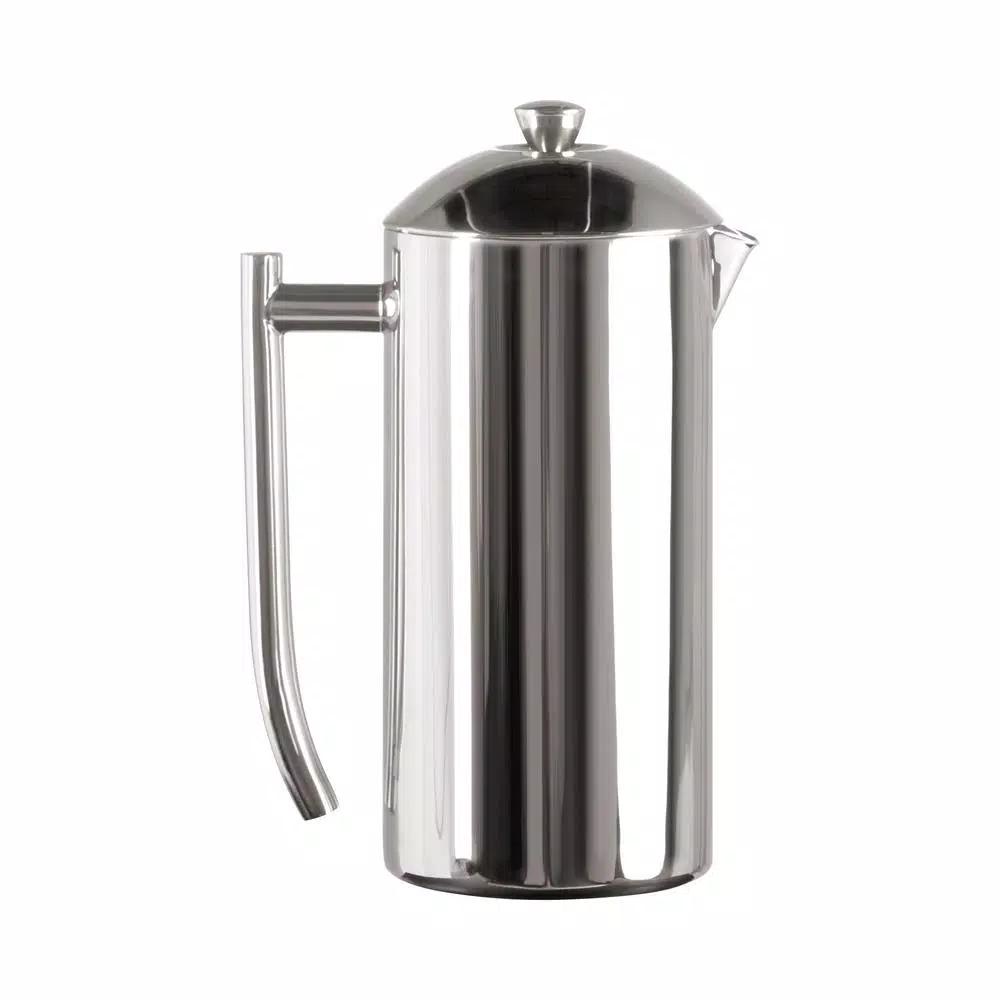 Frieling 8-Cup Mirror Finish Stainless Steel French Press, Double-Walled Insulated Coffee Maker