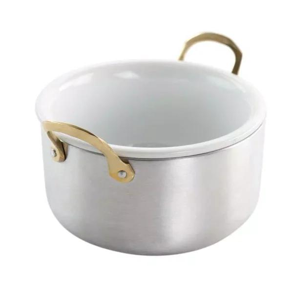 Gibson Home Noble Taste 0.81 qt. Round Stainless Steel Mini Dutch Oven with Ceramic Insert, Silver