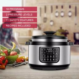 Boyel Living Geek Chef 8 Qt. Stainless Steel 12-in-1 Programmable Electric Pressure Cooker with Oval Non-Stick Pot thumbnail 6