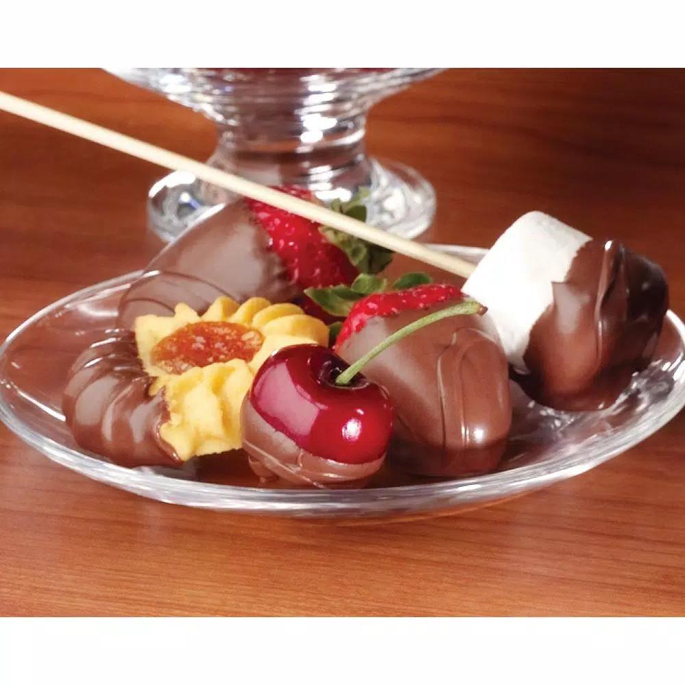 Nostalgia 3-Tier Chocolate Fountain with Auger-Style Flow, 8 oz. Capacity, Brown