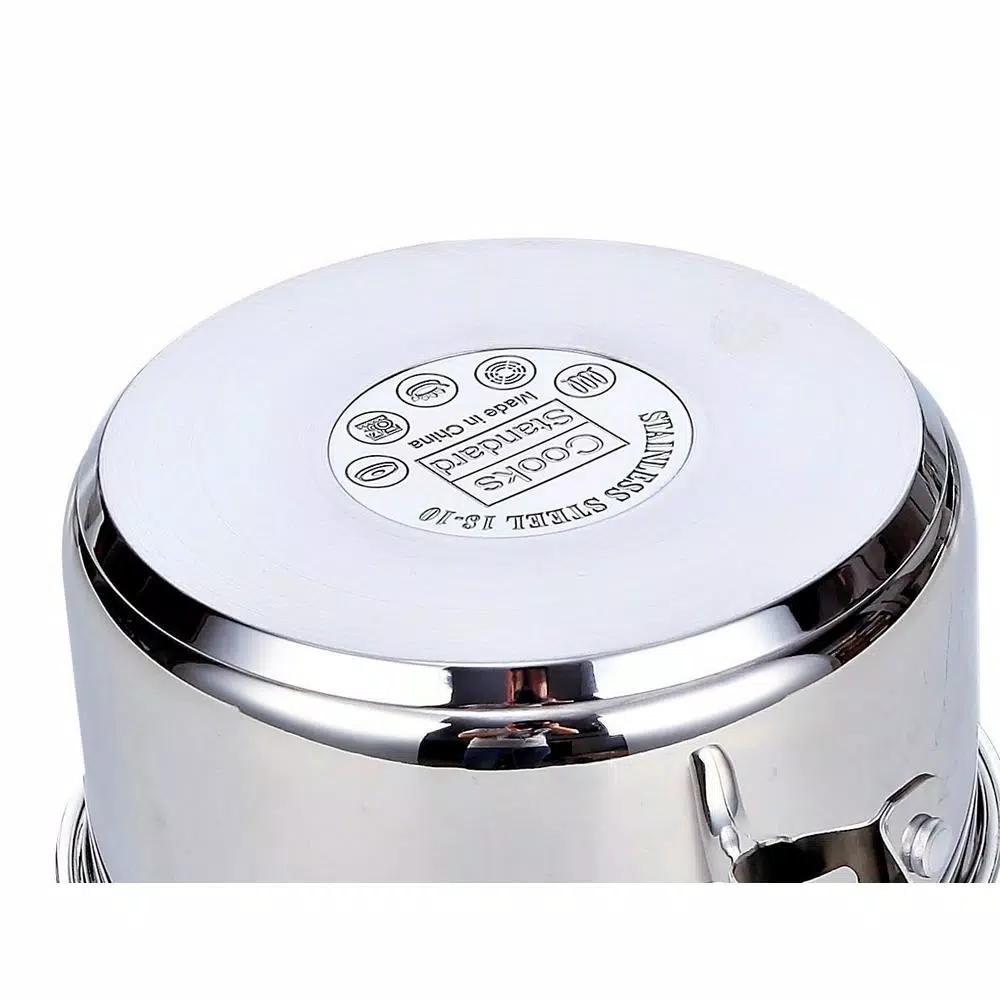 Cooks Standard 6 Qt. Stainless Steel Stock Pot with Tempered Glass Lid