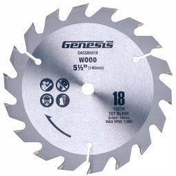 Genesis 5-1/2 in. 18-Tooth Tungsten Carbide-Tipped Circular Saw Blade for GLCS2055A thumbnail 1