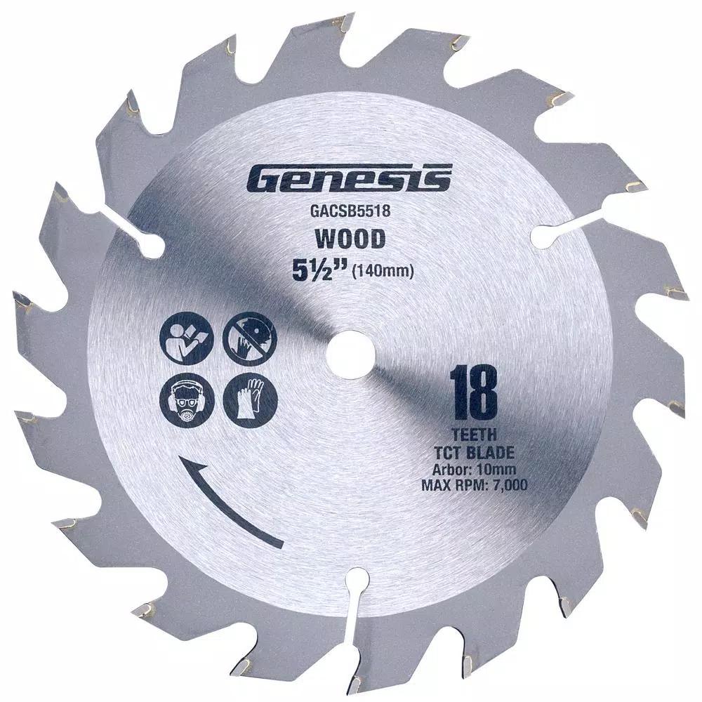 Genesis 5-1/2 in. 18-Tooth Tungsten Carbide-Tipped Circular Saw Blade for GLCS2055A