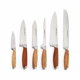 SCHMIDT BROS. Schmidt Brothers 7-Piece Bonded Teak Stainless Steel Knife Set with Acacia Midtown Magnetic Block thumbnail 2