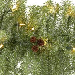 Nearly Natural 6 ft. Pre-Lit Artificial Pine Christmas Garland with 50 Warm White LED Lights and Pine Cones thumbnail 3