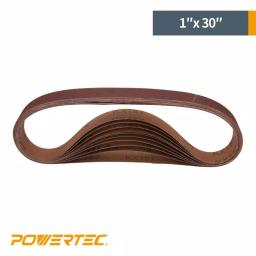 POWERTEC 1 in. x 30 in. Aluminum Oxide Sanding Belt Assortment, 24-Pack (60-400 Grit) thumbnail 3