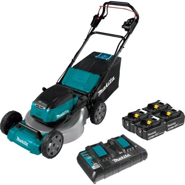 Makita 18 in. 36V LXT Brushless Self-Propelled Cordless Lawn Mower Kit with 4 5.0 Ah Batteries and Charger