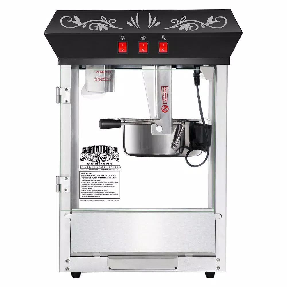 Great Northern Popcorn 850-Watt 8 oz. Black Popcorn Popper Machine