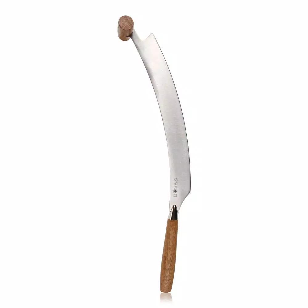 Boska 2-Handle Dutch Cheese and Pizza Knife with Natural Oak Handles